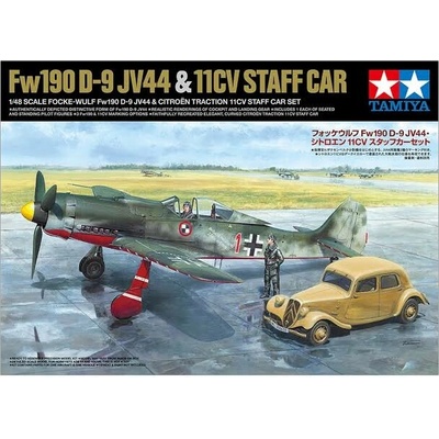 Tamiya Focke-Wulf FW 190D-9 JV44 & Staff Car 11CV 1:48