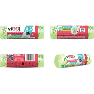 Vigo BIO sáčky s uchy 35 l 16 µm 10ks Bio kompostovatelné