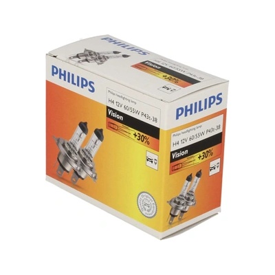 Philips Крушка, фар philips h4, 12v, 60/55w, 2 бр