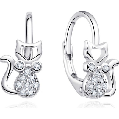 ADANITO SLEDL2201 - Dětské stříbrné náušnice kočičky