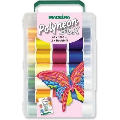 Vyšívací nitě PES Madeira Polyneon box (40x1000m)