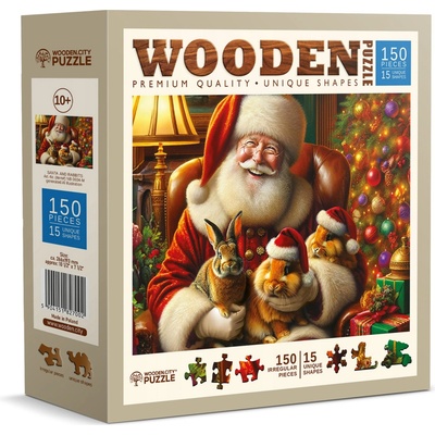 WOODEN CITY Drevené Santa a králiky 150 dielov