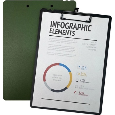 Morandi A4 podložka s klipem zelená