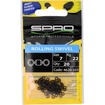 Spro Obratlík Matt Black Rolling Swivel veľ.1 47 kg
