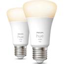 Philips LED žárovka E27 Hue 2ks 9,5W 75W teplá bílá 2700K stmívatelná