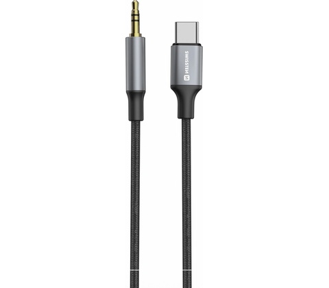 Swissten adaptér USB-C/JACK 1,5M černý