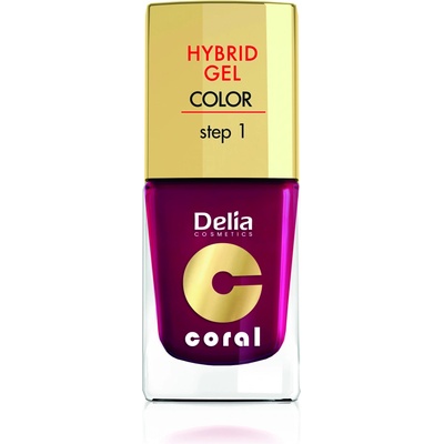Delia Hybrid Coral Gel lak na nehty 12 tmavě malinová 11 ml
