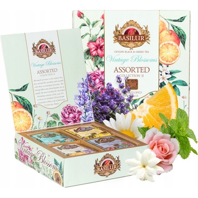 Basilur Vintage Blossoms Assorted Zmes čajov z Cejlonu 40 x 2 g