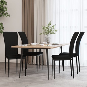 vidaXL Трапезни столове, 4 бр, черни, кадифе (326110)