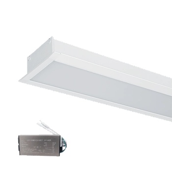 ELMARK Led ПРОФИЛ ЗА ВГРАЖДАНЕ s77 24w 4000k 600mm БЯЛ+АВАРИЕН БЛОК (99bm604024/whe)