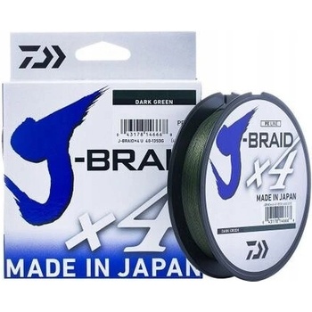 Daiwa Šnúra J-Braid 4 Tmavo Zelená 135m 0,10mm 3,8kg