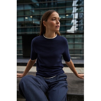 Moodo Тъмносин суитшърт с къси ръкави Moodo Moodo | Bezhov | ЖЕНИ | XS