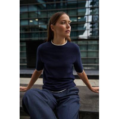 Moodo Тъмносин суитшърт с къси ръкави Moodo Moodo | Bezhov | ЖЕНИ | XS