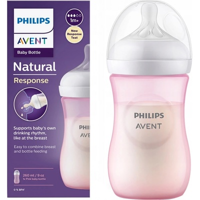 Avent Láhev Natural Response růžová 260 ml – Zboží Dáma