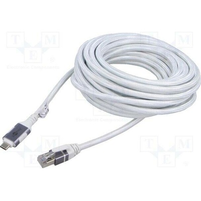 Goobay 74178 USB 3.1, RJ45 vidlice,USB C vidlice, niklovaný, 5m, bílý