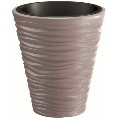 PROSPERPLAST Plastový kvetináč SAND 29,5 cm mocca