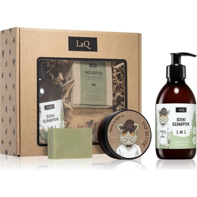 LaQ Boar From Forest hĺbkovo vyživujúce maslo na tvár a fúzy 50 ml + LaQ Boar From Forest posilňujúci šampón 300 ml + LaQ Boar From Forest luxusné tuhé mydlo 85 g