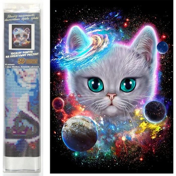 Image 1 of Norimpex - Puzzle Diamant painting: Space kitten 30x40cm - 1 - 39 piese