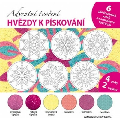 Mandaly pro děti Pískovací sada Vánoční hvězdy Barva: RŮŽOVÉ