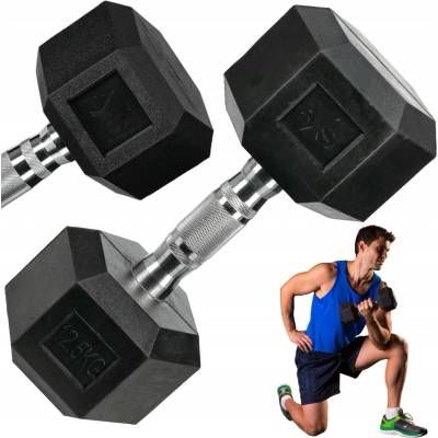 Activ Space Potažené pogumované činky s pevnou váhou 1 x 12,5 kg