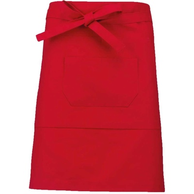 Kariban Zástěra do pasu středně dlouhá s kapsami Mid červená