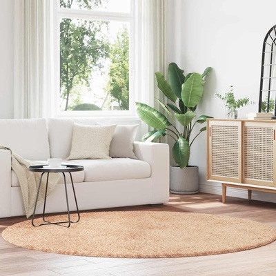 vidaXL Шаги килим с дълъг косъм, NAVARRA, Бежов, 200x200 см, полиестер (4102917)