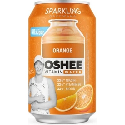 Oshee vitamínová voda Pomeranč bez cukru perlivá plech 330 ml