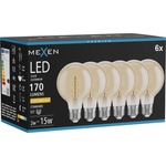 Mexen Vintis 6x LED крушка с нажежаема жичка спирала E27, G80, 2W, Топло - 2200K, 170 lm, (L165-E27-0222-50x06)