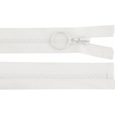 Prima-obchod Kostěný zip No 3 délka 70 cm s kroužkem, barva 101 bílá
