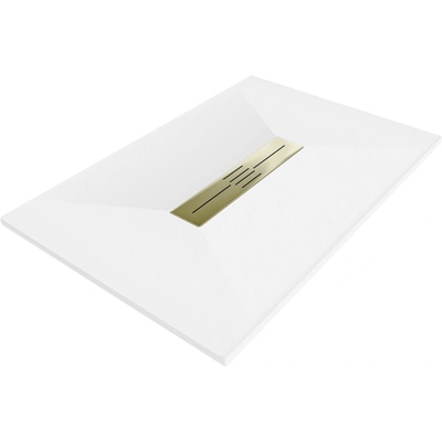 Mexen Toro правоъгълно корито SMC 140 x 70 см, бяло, златисто покритие - 43107014-G (43107014-G)