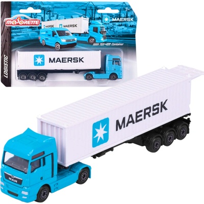 Majorette Nákladní automobil Maersk s 40ft kontejnerovým vozidlem s pohyblivými částmi
