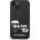 KARL LAGERFELD Гръб Karl Lagerfeld and Choupette Liquid Silicone Case за iPhone 14 - Черен