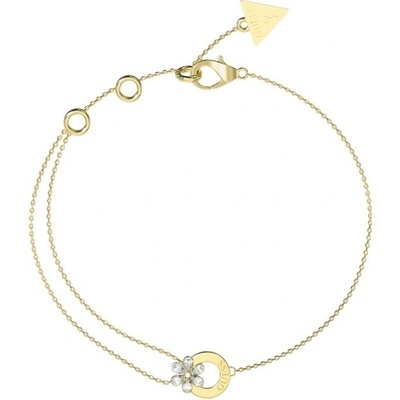 Guess nežný pozlátený náramok s kvetinou Lily JUBB05111JWYG 18,4 cm