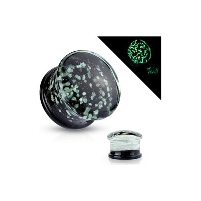 Piercingate plug do ucha svítící ve tmě PTP00230