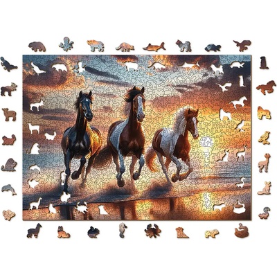 Wooden City - Puzzle Wild Horses on the Beach wooden - 4 000 piese