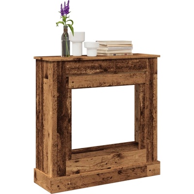 vidaXL Облицовка за камина, старо дърво, 90x30x90 см, инженерно дърво (854596)