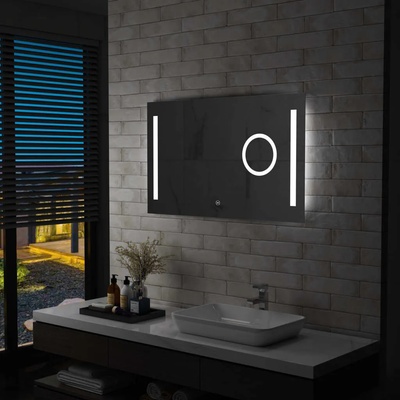 vidaXL Стенно LED огледало за баня с тъч сензор 100x60 см (144741)