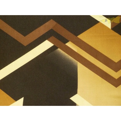 černá hedvábná šatovka 3166 geometrický vzor