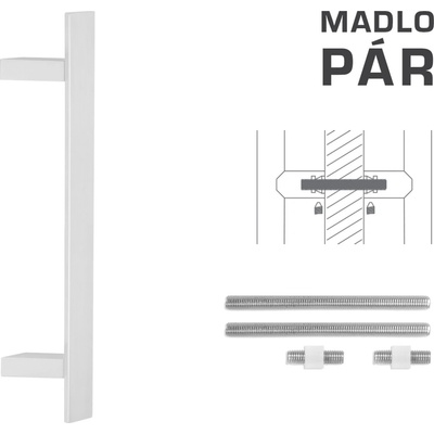MPkovania FT - MADLO kód K41Z 40x10 mm UN pár Rozteč madla: 210 mm, Rozmer profilu madla: 40x10 mm, Dĺžka: 400 mm