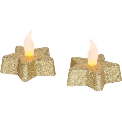 MagicHome Vianoce Hviezda zlatá teplá biela 5,8x4,8 cm