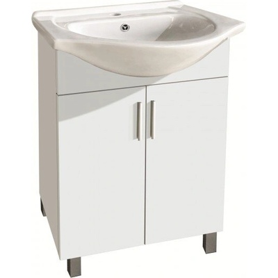 Inter Ceramic Долен шкаф за баня ICP 5535, PVC, бял, с умивалник, 55x42x85см (5535)