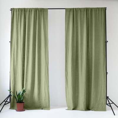 Linen Tales Светлозелено ленено перде 140x200 cm Sage - Linen Tales (LT-CURTNTU-140x200-SA)