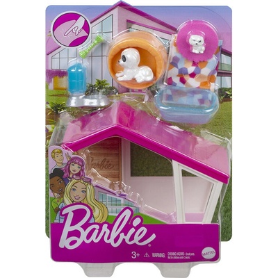 Barbie mini herní set s mazlíčkem boudička MATTEL