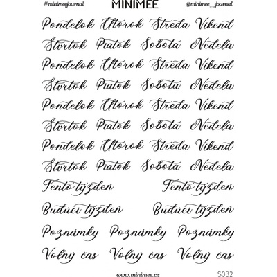 Samolepky MINIMEE Dni v týždni slovenské