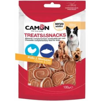 Camon Chicken Snack - деликатесно лакомство с пилешко месо суши за кучета, 2 броя х 100 гр