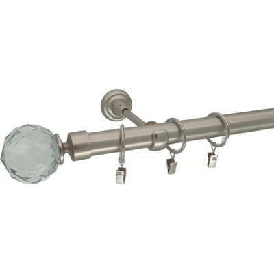 KovovégarnýžeCZ Globe elegance 25 mm Jednořadá Bez kroužků matný nikl 200 cm