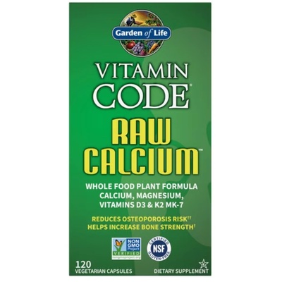 Garden of Life Vitamin Code Суров калций, 120 растителни капсули