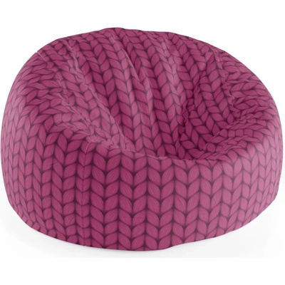 Sablio Sedací vak Cocoon Pletení ve fuchsiové barvě75 x 45 x 35 cm