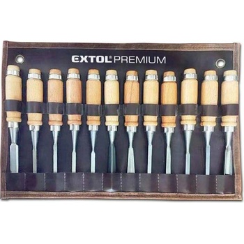 Extol EX8812405 Dláta řezbářská, sada 12ks, délka 200 mm, CrV -PREMIUM