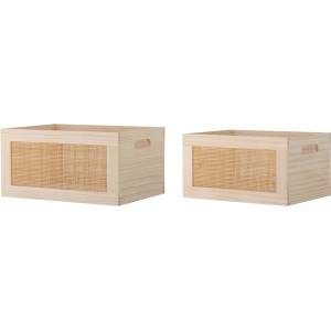 Bloomingville Дървени кутии за съхранение в комплект 2 бр. в естествен цвят 39x29x20 cm Piana - Bloomingville (82064782)